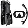 CRESSI Musa Explorer Set Aqua Green L/XL - Set Maschera, Pinne, Snorkel per Adulti, Verde Acqua L/XL