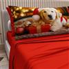 PETTI Artigiani Italiani - Lenzuola in Cotone con Federe in Stampa Digitale di Natale, Lenzuola Natalizie Una Piazza e Mezza Francese, Completo Letto Natalizio, Xmas 15 Rosso, 100% Made in Italy
