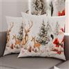 PETTI Artigiani Italiani - Coppia di Federe Cuscino 50x50 cm in Microfibra, Federe Natalizie, Cuscini Arredo di Natale Camera da Letto, Divano, Salotto, Set 2 Fodere Copricuscino, Federa Xmas 17