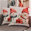 PETTI Artigiani Italiani - Coppia di Federe Cuscino 60x60 cm in Microfibra, Federe Natalizie, Cuscini Arredo di Natale Camera da Letto, Divano, Salotto, Set 2 Fodere Copricuscino, Federa Pupazzo 02