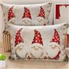 PETTI Artigiani Italiani - Coppia di Federe Cuscino 50x70 cm in Microfibra, Federe Natalizie, Cuscini Arredo di Natale Camera da Letto, Divano, Salotto, Set 2 Fodere Copricuscino, Federa Gnomo 03