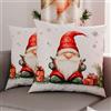 PETTI Artigiani Italiani - Coppia di Federe Cuscino 50x50 cm in Microfibra, Federe Natalizie, Cuscini Arredo di Natale Camera da Letto, Divano, Salotto, Set 2 Fodere Copricuscino, Federa Gnomo 01