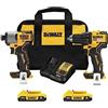 DEWALT - Kit combinato di trapano e impatto di 2 strumenti brushless (DCK227D2)