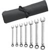 GearWrench Set di chiavi combinate a cricchetto reversibili a 12 punti SAE, 7 pezzi, con rullo portautensili - 9567RN