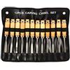Cocoarm Set di Scalpelli a Mano per Intaglio del Legno, 12 Utensili Professionali per Sgorbie per Tornio con Manici in Legno Lucidato, Lame in Acciaio Temprato, Lunghezza 8 Pollici in