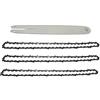 Waiecnksa Barra guida per motosega da 40,6 cm, con 3 catene per 009 012 021 E180 MS180 MS190 MS250