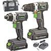 Genesis GL20DIDKA2 20V Lithium-Ion Drill Driver/Impact Driver Combo Kit Grey/Black/Green by Genesis