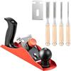 Hlxnyami Strumenti per Lavorazione Legno 4 Pezzi Set di Scalpelli per Legno da 9,5 Pollici 1 Pezzo Pialla Manuale Regolabile 4 con di Ricambio da 2 Pollici, per Lavorazione Legno