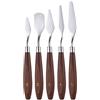 FTVOGUE Raschietto per Pittura a Olio, Acciaio Inossidabile con Manico in Legno, Set di 5 Coltelli per Pittura a Olio e Acrilico (5PCS)