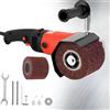 RSPPPJQ Levigatrice a tamburo elettrica da 1400 W,macchina for lucidatura elettrica con 2 ruote, levigatrice e lucidatrice con ruote in metallo a 8 velocità variabili,for legno,acciaio inossidabile