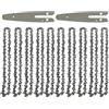 BUYTUS Sega elettrica da 6 pollici 1/4P 37 nodi 18 coltelli Catene for motoseghe Lama for sega disboscamento Catena for motosega potatura Accessori for Taglio del legno(6-inch Set6)