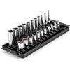 TEKTON 1/4 Inch Drive 6-Point Socket Set with Rails, 22-Piece (5/32-9/16 in.) | SHD90210