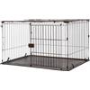 Iris Ohyama Estensione per recinto per cani, A65cm, Con porta con serratura, Marrone, con Ruote, Metal, Parco, Per Cucciolo, Gatti, Interni, Esterni, Gabbia, Cuccia, Montaggio Facile, STS-600TY