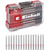 Einhell Accessories Set di punte originali Einhell M-CASE da 16 pezzi (per avvitatori e trapani a batteria con punte da 90 mm in acciaio S2 sabbiato e codolo E 6.3, compresa la scatola di conservazione)