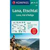 Kompass Carta escursionistica n. 054. Lana, Val d'Adige 1:25.000. Ediz. italiana, tedesca e inglese: 4in1 Wanderkarte 1:25 000 mit Aktiv Guide und Panorama ... in der KOMPASS-App. Fahrradfahren. Skitouren