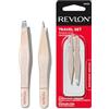 Revlon Set di mini pinzette per la depilazione, con mini pinzette a punta obliqua e a punta, portatile e facile da usare, realizzato in acciaio inossidabile di lunga durata