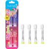 Brush-Baby - Testine di ricambio per bambini per spazzolini elettrici KidzSonic, dai 3 anni in su - Testine sostituibili DeepClean con LED - Confezione da 4