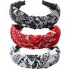 Lvyeer Confezione da 3 fasce per capelli a bandana, con nodo, per donne e ragazze, 3 pezzi, taglia unica, cravatte