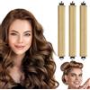 LOPHE Bigodino Morbidi, 3 Pezzi Ricci Senza Calore, Heatless Hair Curler con Filo di Ferro per Dormire Durante la Notte, Bigodino Lungo per Boccoli per Corti, Lisci o Ricci（Cachi）