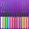 LOPHE Penna per Eyeliner Liquido Neon, 12 Colori Eye Liner Waterproof, Pigmentata con Lunga Durata, Resistente allo Smudgeproof, Set Trucco Neon per Halloween, Carnevale e Natale