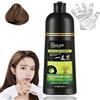 Holibao Hair Dye for Black & Brown Dew Shampoo - 3-In-1 Black Hair Dye Shampoo, Herbal Hair Dye Shampoo, Instant Black Hair Shampoo,Hair Color Shampoo - 100% Gray Hair Coverage for Men and Women (Brown)