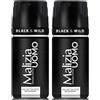 Malizia Uomo Profumo d'Intesa Deodorante Spray 150 ml - Eau de Toilette Maschile, Fragranza Intensa e Duratura, Freschezza per Tutto il Giorno (Black&Wild 2 Unità)