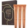 Generico Blush Liquido - Set Di Trucco Viso Illuminante | Blush In Crema Illuminante Per Il Viso | 3 Pezzi, Abbronzante A Lunga Tenuta, Illuminante E Trucco Per Contouring E Luminosità