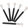 LALADEFIEE Set 6 Pennelli Correttore Spugna e Manico Ergonomico in Alluminio e Legno, Testa Rotonda per Nascondere Occhiaie e Macchie, per Trucco Professionale