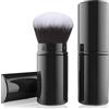 Falliny Kabuki Pennello da trucco retrattile, per cipria da viaggio, portatile, con copertura per blush, bronzer, lucidatura, cosmetici in polvere impeccabile
