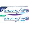 Sensodyne Dentifricio Rapida Azione, Sollievo Rapido Per Denti Sensibili, Protezione Lunga Durata, Menta, Confezione da 2 x 75 ml