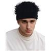 AIEOE Parrucca da uomo con berretto a maglia con capelli corti morbido interno nero