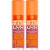 NYX Professional Makeup Duck Plump Gloss Lucidalabbra Tonalità 10 Lilac On Lock Rimpolpante Finish Lucido Luminoso per Labbra Grandi e Carnose con Zenzero e Peperoncino - 2 Lipgloss da 7ml
