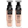 NYX Professional Makeup Fondotinta Can't Stop Won't Stop Tonalità 1.3 Light Porcelain Liquido Waterproof Lunga Tenuta 24h Finish Matte Leggero No Transfer e Ultra Pigmentato - 2 Fondotinta da 30ml