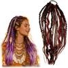 HKNLMM Extension Coda di Cavallo Dread Elastica 22 Pollici, Extension Dreadlock Boho con Perle Artigianali, Installazione Rapida per Festival, Viaggio & Giorno Giorno(Red)