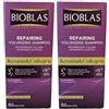 Bioblas Shampoo riparante volume con cheratina e collagene, confezione da 2 (2 x 360 ml) - contro la caduta dei capelli, riparazione extra del 97% per capelli danneggiati e sottili, confezione