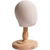 YsXoWiui Supporto per Parrucca per Testa di Manichino per Bambini con Base in Legno Staccabile, Porta Cappelli per Salone, Uso Personale, Centro Commerciale, 46 cm