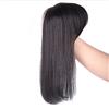 Yanamy - Topper per capelli veri e propri capelli umani con frangia per fare a mano, per diradare i capelli, 15,2 cm, marrone scuro