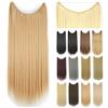 IMISSU Estensioni dei capelli lunghi e dritti con linea di pesce Parrucchino sintetico invisibile in filo metallico Copricapo a vibrazione per le donne (Rame,26 Pollici)