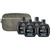 FEI FAN Deodorante Profumato Men, INVISIBLE PROTECTION, No Gas, Formulato Senza Sali Di Alluminio 100ml (4 Unità) + Pochette Da Uomo (Colori Assortiti)