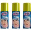 Virsus 3 bombolette Spray da 100 ml di Colore Giallo temporaneo per Capelli, colora i Tuoi Capelli per Feste Party e Eventi sia per Bambini e Ragazzi lacca Colorata Gialla