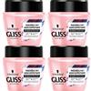 Schwarzkopf 4x Schwarzkopf Gliss Hair Repair Addio Doppie Punte Maschera 2in1 per Capelli Spezzati e Danneggiati Trattamento Sigillante Azione Riparatrice - 4 Barattoli da 300ml
