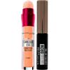 Maybelline New York Instant Anti-Age Cancella Età Correttore Multiuso 02 Nude + Tattoo Brow Easy Peel Off Tint Penna per Sopracciglia 25 Chocolate Brown - Kit Make Up Anti Lucido Effetto Tatuaggio