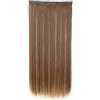 Generic Extension per capelli da donna, con clip, capelli sintetici lunghi e lisci, 80 cm, 5 clip