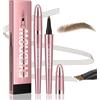 Comioke Matita Sopracciglia 3D con 4 Punte a Forchetta, Matita Sopracciglia Microblading, Brow Hair Pen, Impermeabile, Trucco Naturale per Sopracciglia (01# Marrone chiaro)