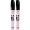 NYX Professional Makeup On The Rise Primer Lash Booster Mascara Grey Volume Intenso Separa e Allunga le Ciglia Formula Vegana Scovolino in Elastomero a Forma di Clessidra - 2 Flaconi da 10ml