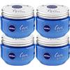 NIVEA Care & Hold Creme Gel Styling Gel per Capelli a Lunga Tenuta Anti-Crespo Crema con Vitamina B3 per Capelli Corti e Medio-Lunghi - 4 Barattoli da 150ml