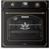 Klarstein Victoria Pyro Forno da Incasso 60 cm - 76L, 11 Funzioni, Pirolitico, Classe A, Design Retrò, Forno Elettrico Ventilato, Pulizia Facile, Manopole Dorate, Nero