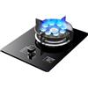 KKJPL Cucina A Gas 1 Bruciatore, 5,2 KW, 9 Cavità, Fuoco Alto Temporizzato, Portapentole In Ghisa In Vetro Temperato Nero, Con Protezione Antispegnimento, Fornello Indipendente Da Campeggio All'aperto(LPG)