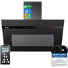 KKT KOLBE A+++ cappa aspirante 80 cm 782 cbm/h ricircolo dell'aria di scarico senza testa | vetro nero opaco | ricarica automatica | Smart WiFi App | SensorTouch | Illuminazione LED RGBW | PLOOM8005S