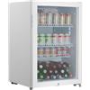 METRO Professional Mini Frigo per Bevande GSC2125B Con Porta in Vetro, 220-240V, 3 Ripiani Regolabili, Frigo Bar Silenzioso con Serratura, Frigo Da Ufficio, Bar, Gastronomia (Bianco, 118 L)